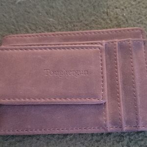 Toughergun Men's Brown Leather Wallet And Money Clip